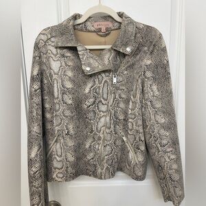 Philosophy Women's Leather Snake Print Jacket - Black and Gray